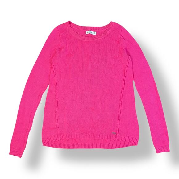 Abercrombie & Fitch Wool Blend Sweater Womens Size M Hot Pink Preppy‎ - Picture 1 of 10